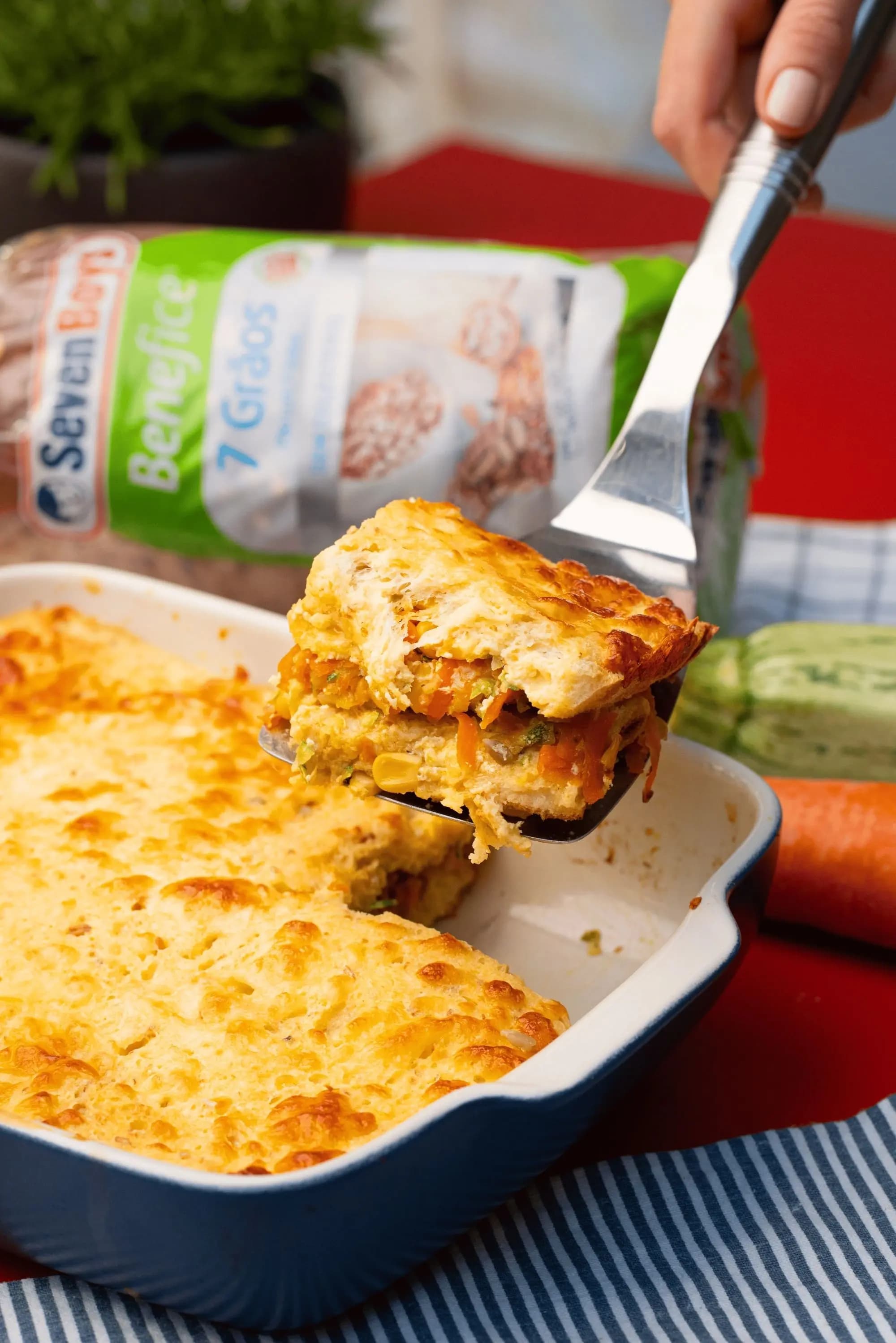 Torta de Legumes no Pão de Forma 7 Grãos