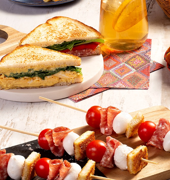 Sanduíche de salame com pimentão